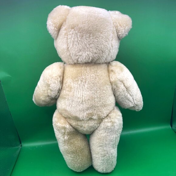 VTG Jointed Teddy Bear w/ Glass Eyes & Embroidered Paws 11.5" Tan Antique Style - Picture 4 of 8